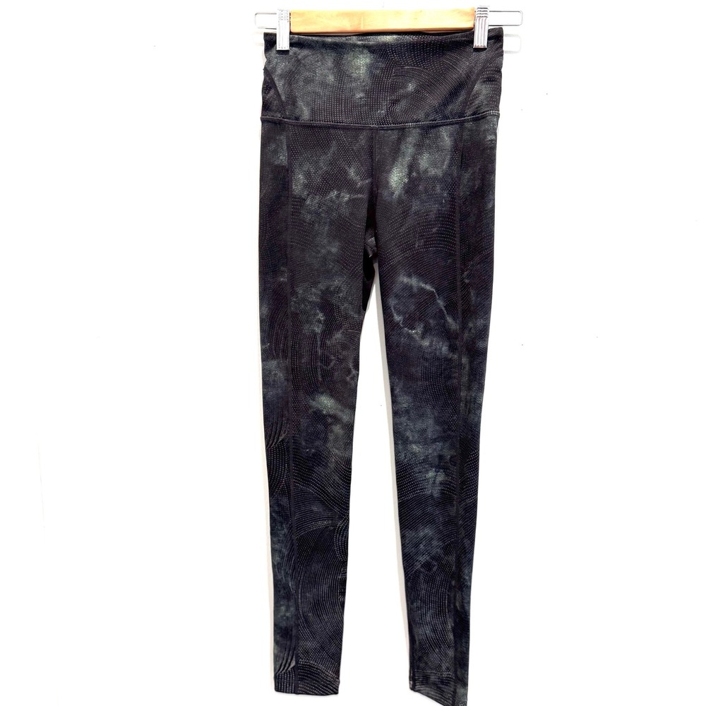 Free People (Movement) Green/Black Glow for It Lira High Waisted Leggings | XS